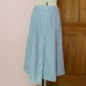 Grace Elements Linen Blue Midi Skirt 💙